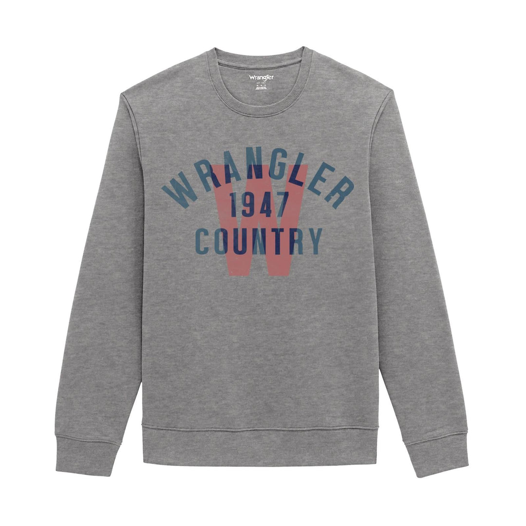 Wrangler® Crew Fleece Pullover - Regular Fit - Grey Mele Heather - 112379581 - Double C Western SupplyWrangler