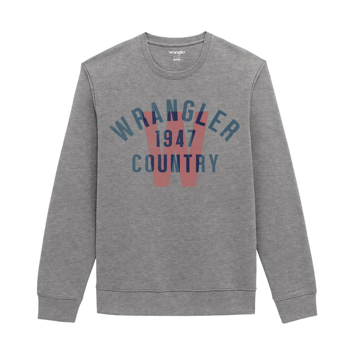 Wrangler® Crew Fleece Pullover - Regular Fit - Grey Mele Heather - 112379581 - Double C Western SupplyWrangler