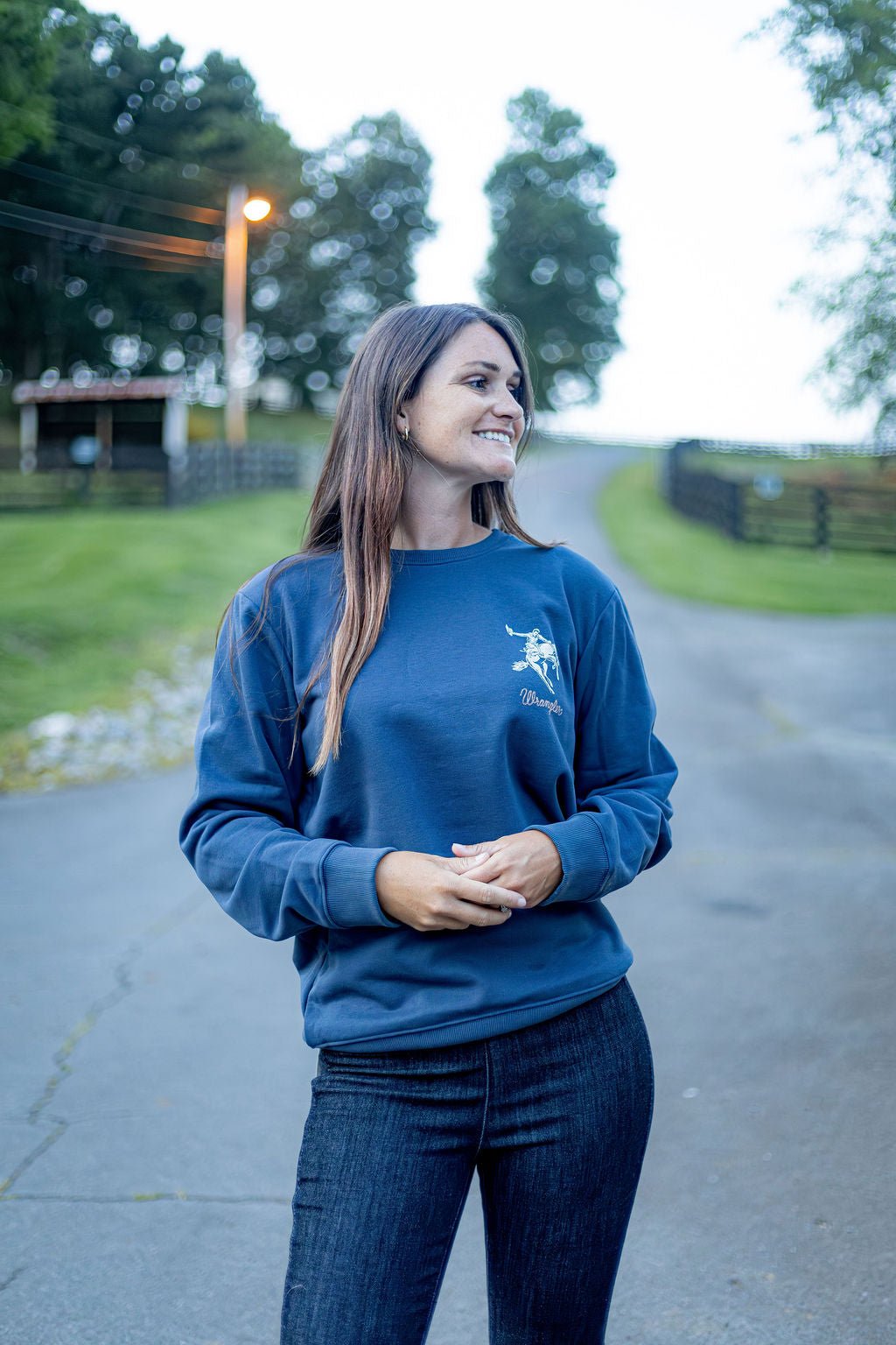 Wrangler® Crew Fleece Pullover - Regular Fit - Ombre Blue - 112380291 - Double C Western SupplyWrangler