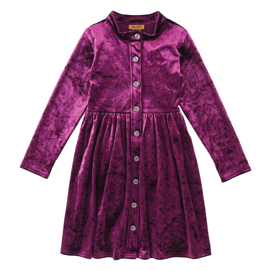 WRANGLER GIRLS LONG SLEEVE PURPLE DRESS - Double C Western SupplyWrangler