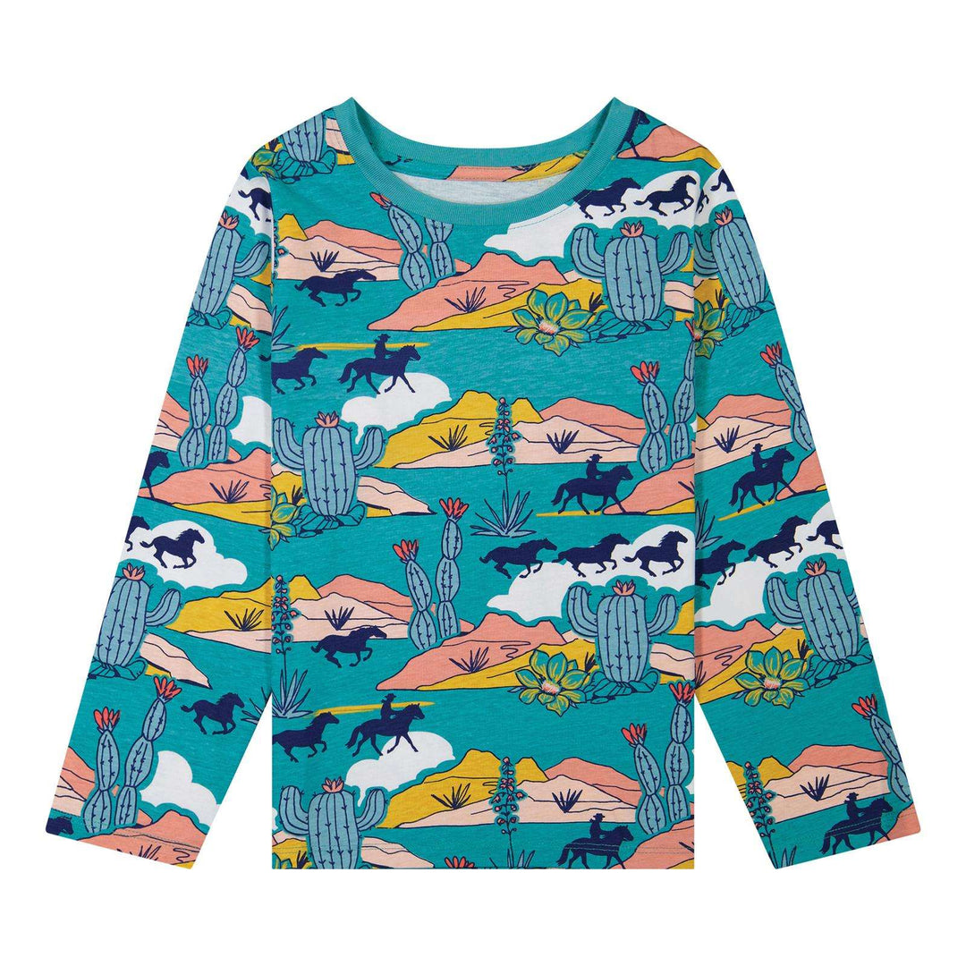 Wrangler® Girls Long Sleeve T-Shirt - Turquoise - 112382651 - Double C Western SupplyWrangler