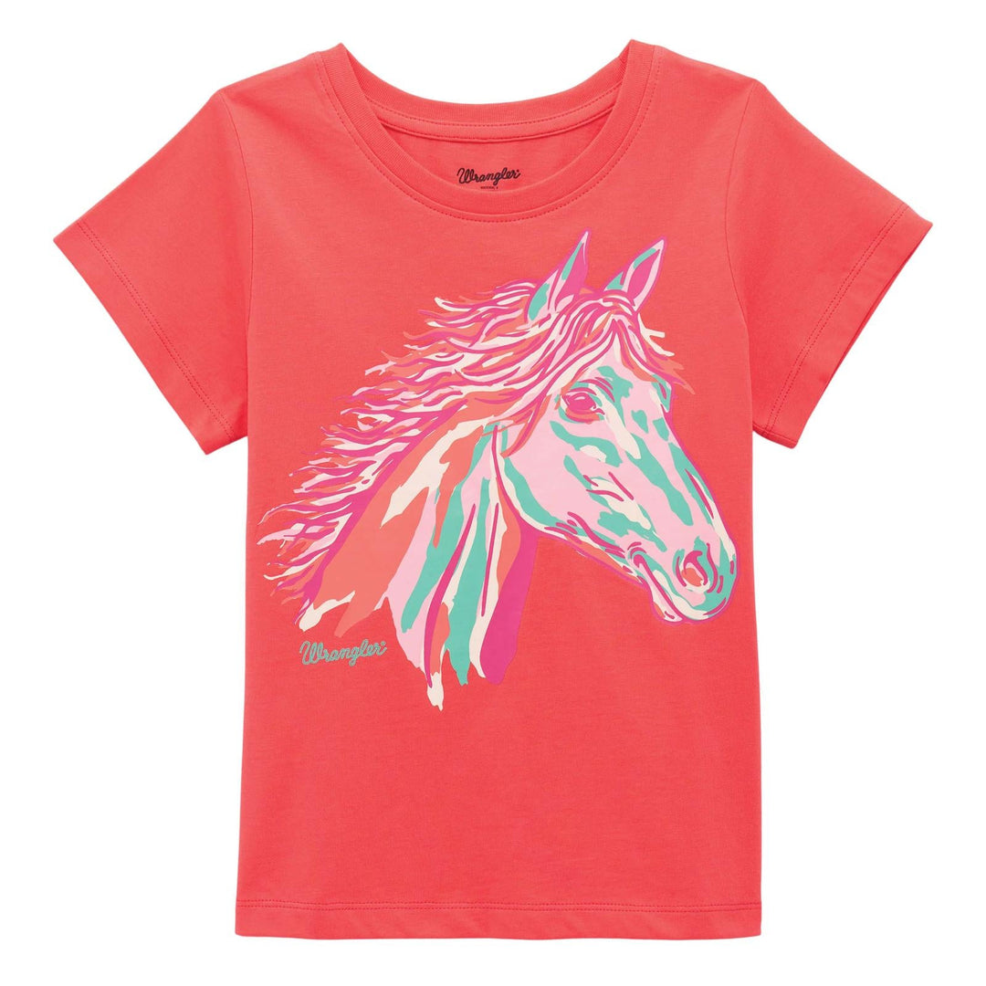 Wrangler Girls Short Sleeve T-Shirt Pink 112379466 - Double C Western SupplyWrangler