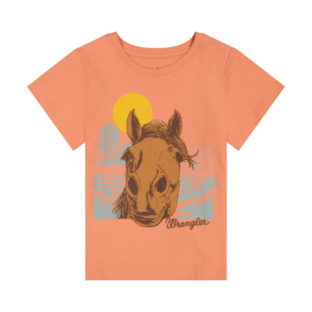 Wrangler® Girls Short Sleeve T-Shirt - Pink - 112382681 - Double C Western SupplyWrangler