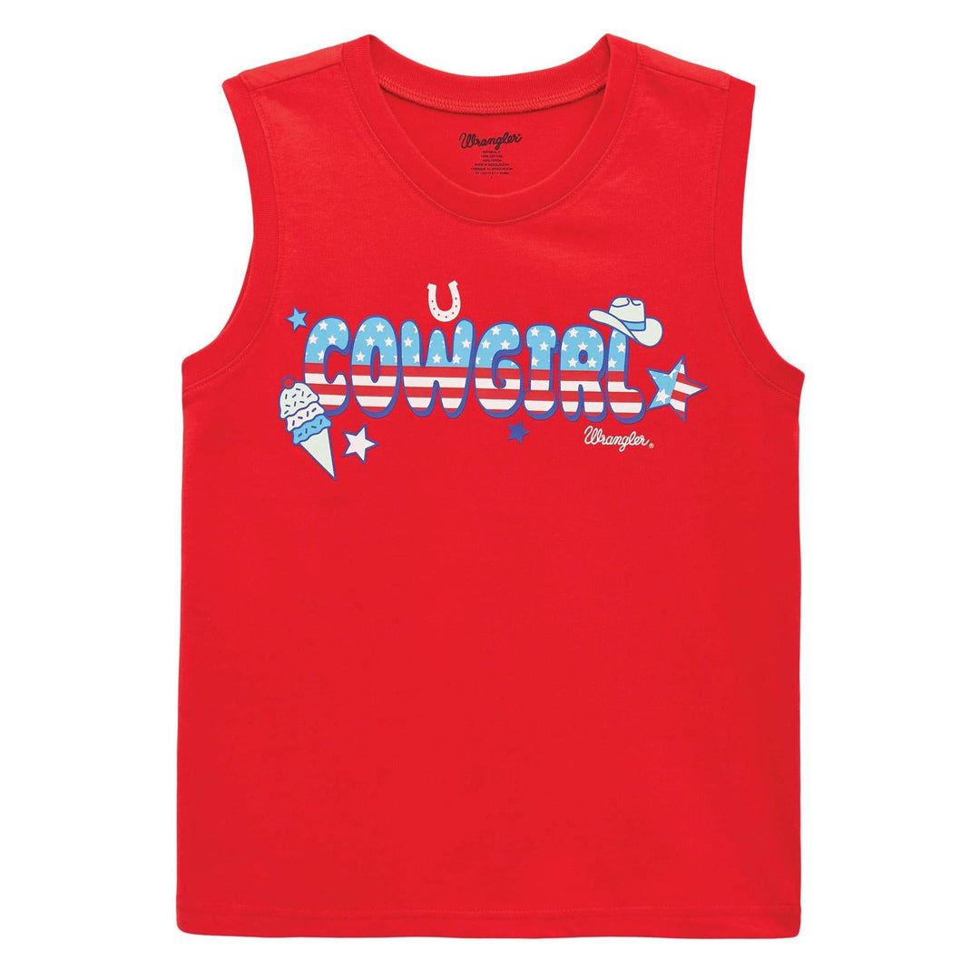 Wrangler Girls Sleeveless T-Shirt Red | 112379461 - Double C Western SupplyWrangler