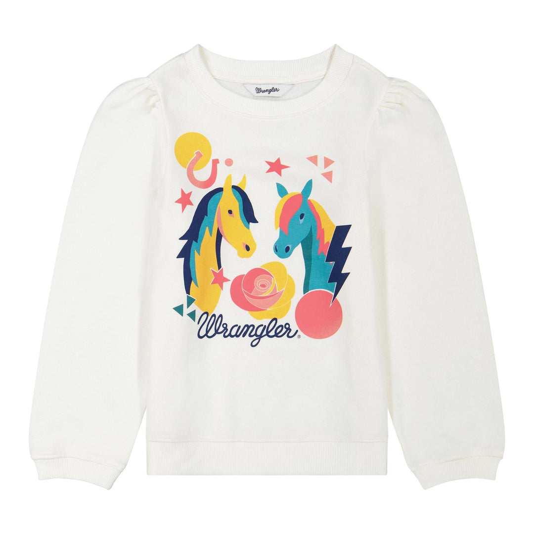 Wrangler® Girls Sweatshirt - White - 112382653 - Double C Western SupplyWrangler