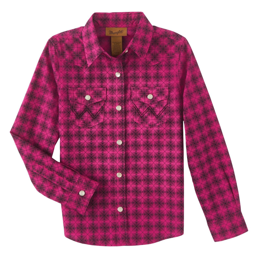 Wrangler Girls Western Top - Magenta - Double C Western SupplyWrangler