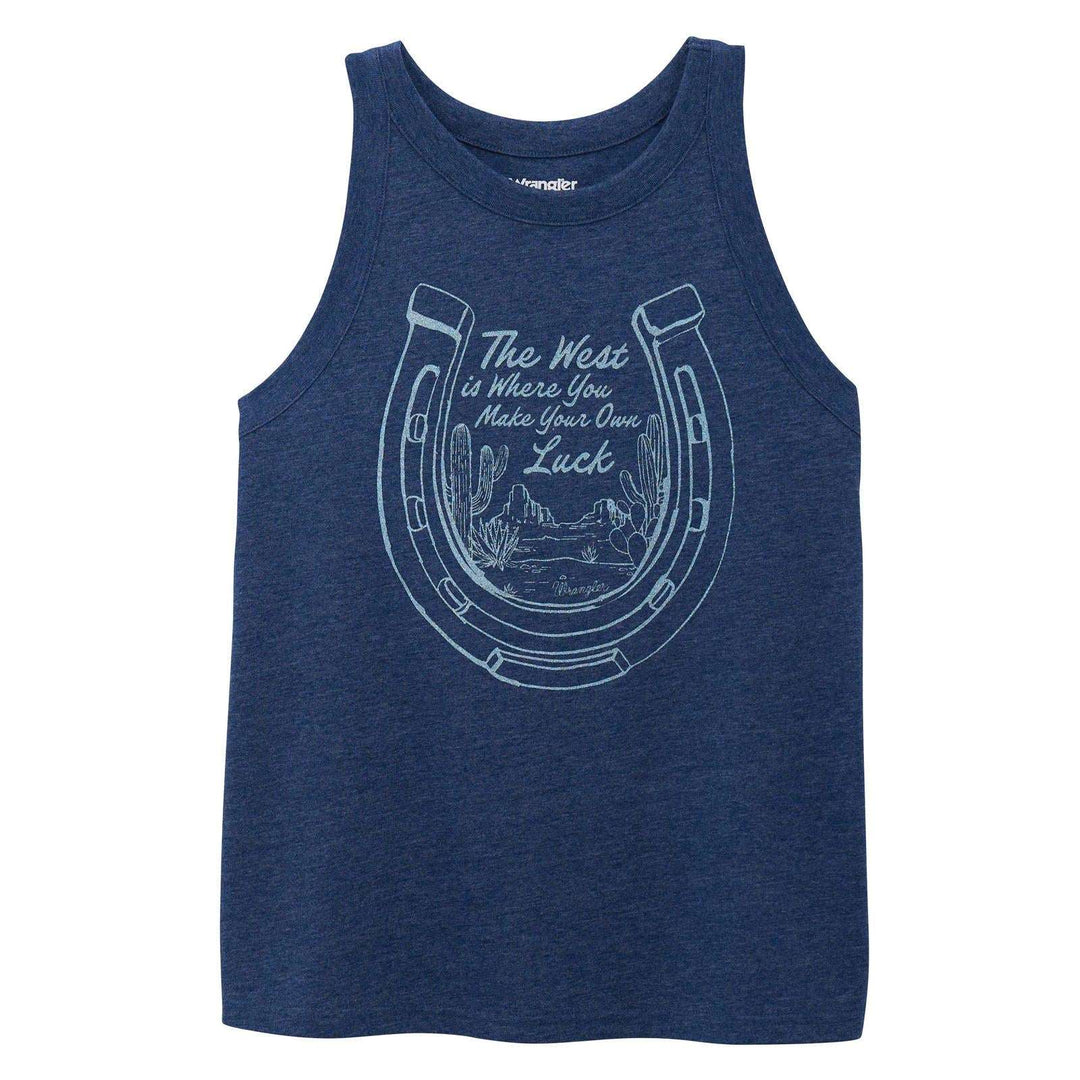 Wrangler® Graphic Goddess Tank Pageant Blue Heather | 112375860 - Double C Western SupplyWrangler