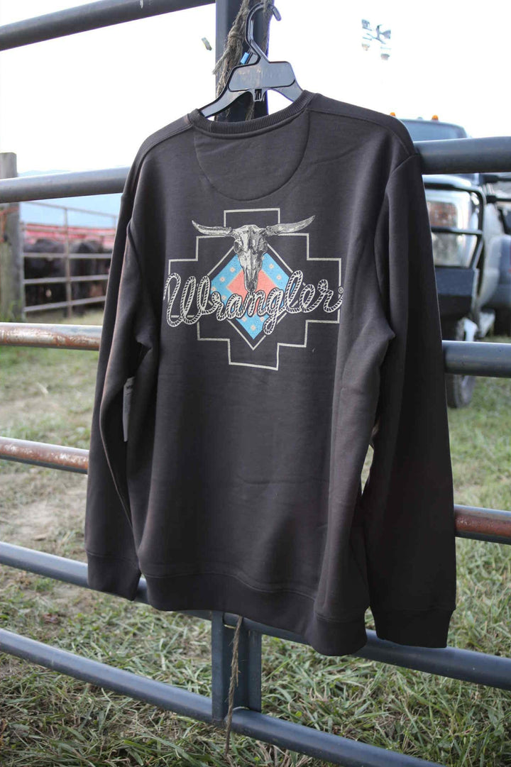 Wrangler® Graphic Pullover - Regular Fit - Espresso 112365700 - Double C Western SupplyWrangler