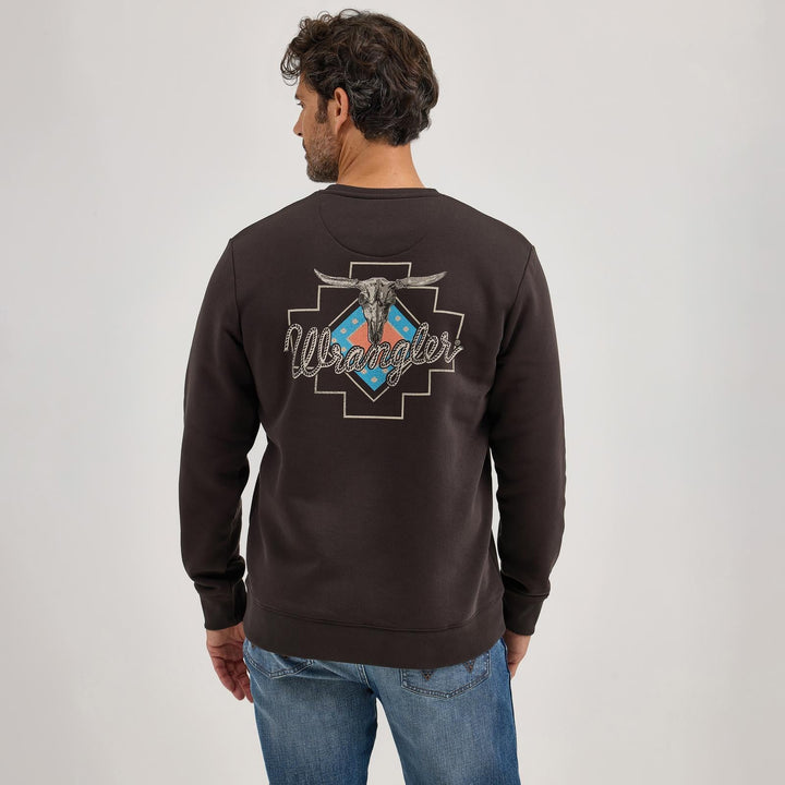 Wrangler® Graphic Pullover - Regular Fit - Espresso 112365700 - Double C Western SupplyWrangler