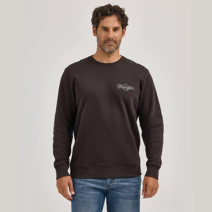 Wrangler® Graphic Pullover - Regular Fit - Espresso 112365700 - Double C Western SupplyWrangler