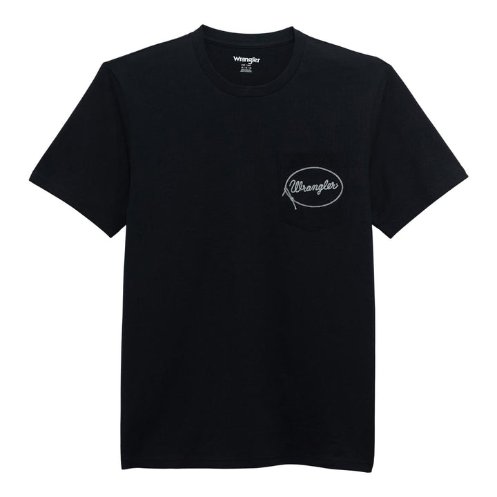 Wrangler® Graphic Short Sleeve Pocket T-shirt - Regular Fit - Black Beauty 112372858 - Double C Western SupplyWrangler