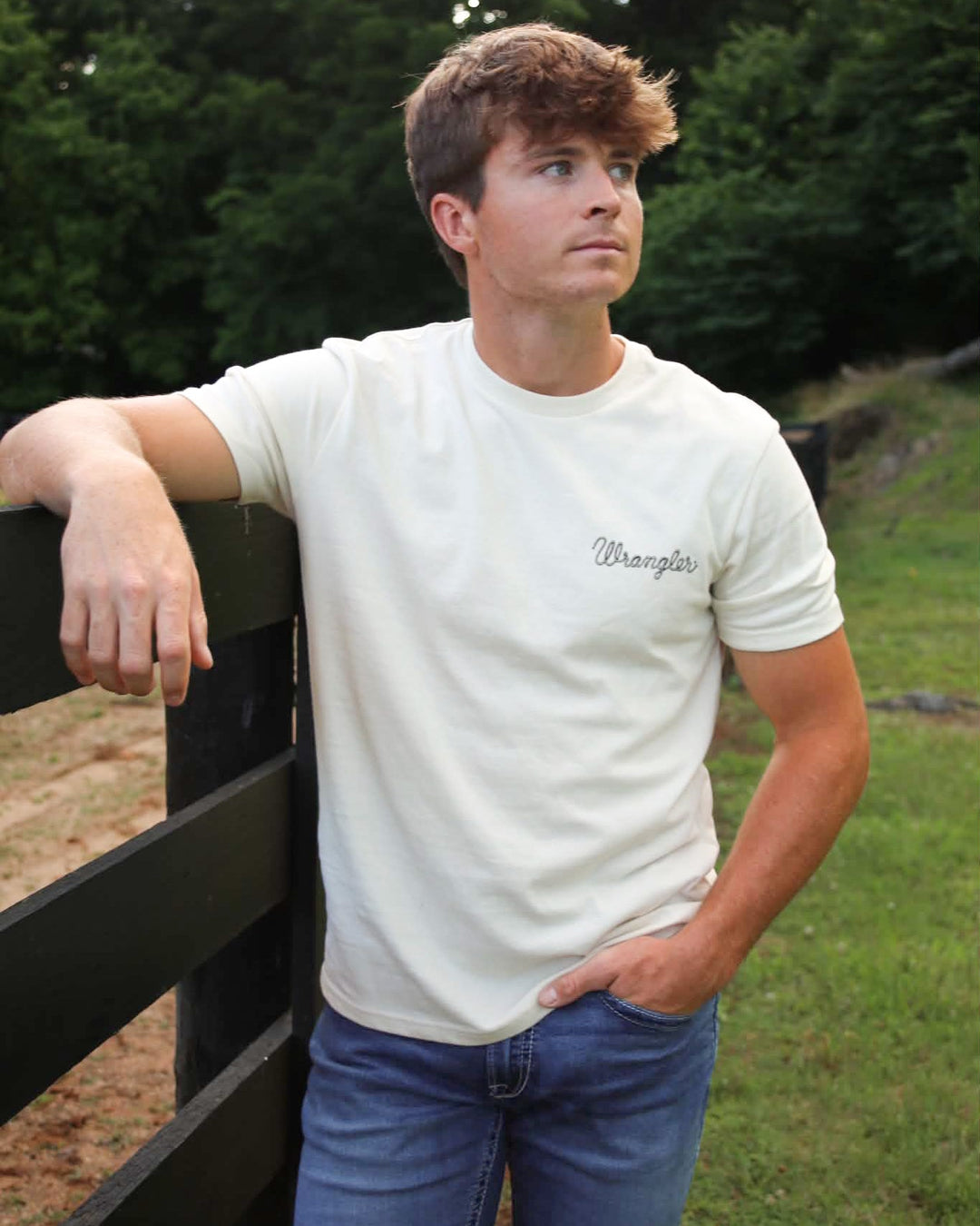Wrangler® Graphic Short Sleeve T-Shirt - Regular Fit - Antique White - 112380270 - Double C Western SupplyWrangler