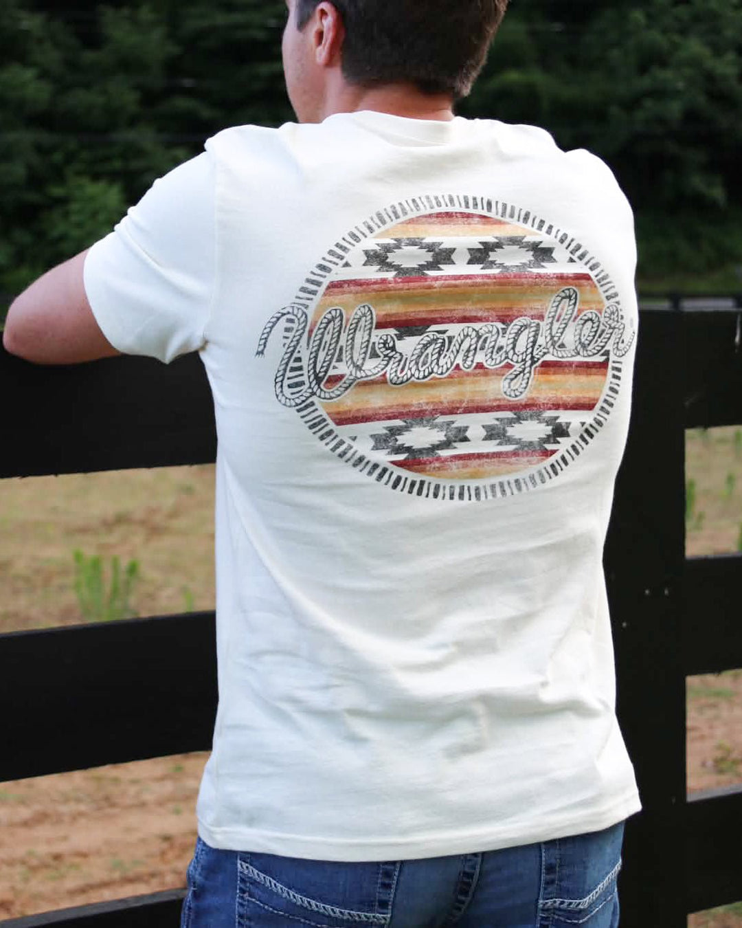 Wrangler® Graphic Short Sleeve T-Shirt - Regular Fit - Antique White - 112380270 - Double C Western SupplyWrangler