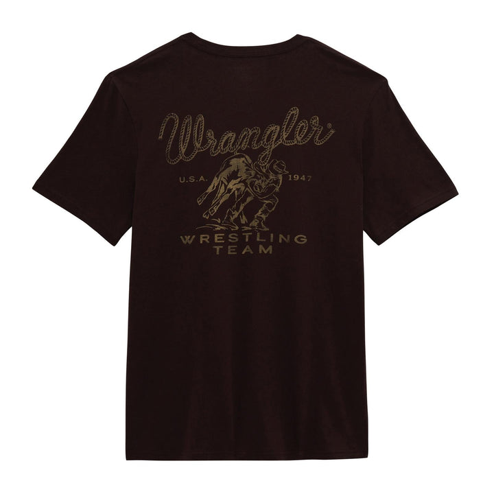 Wrangler® Graphic Short Sleeve T-Shirt - Regular Fit - Black Coffee - 112380267 - Double C Western SupplyWrangler
