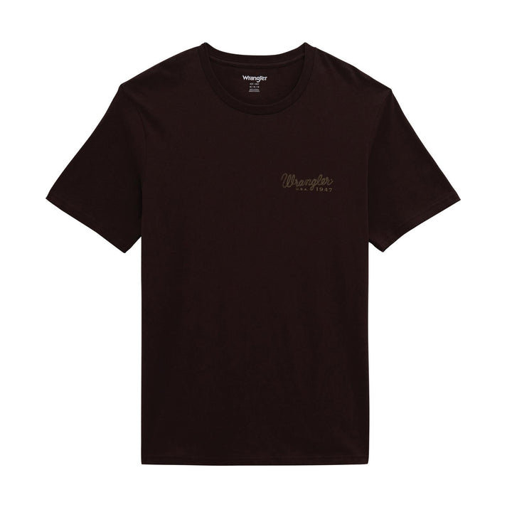 Wrangler® Graphic Short Sleeve T-Shirt - Regular Fit - Black Coffee - 112380267 - Double C Western SupplyWrangler