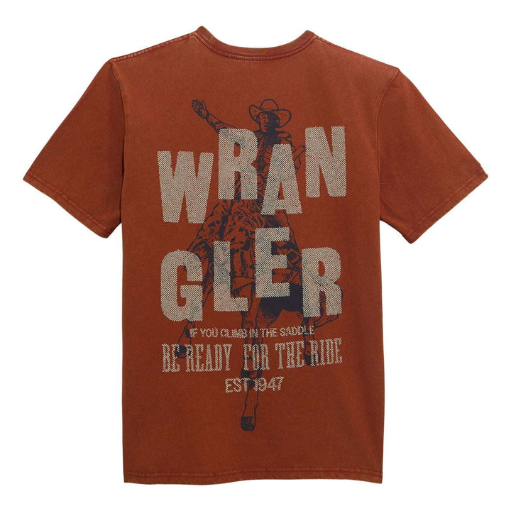 Wrangler® Graphic Short Sleeve T-Shirt - Regular Fit - Brandy Brown 112372849 - Double C Western SupplyWrangler