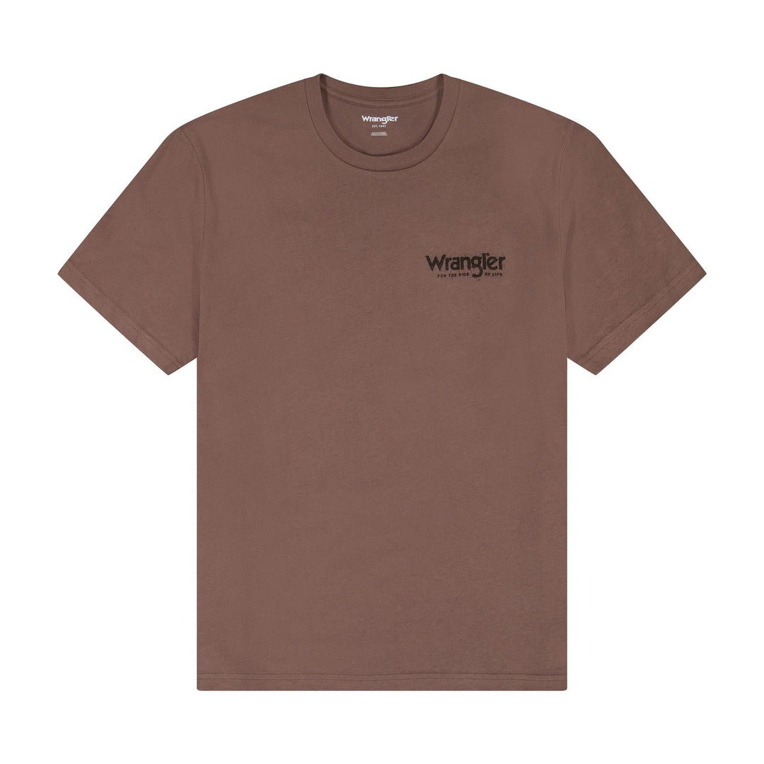 Wrangler® Graphic Short Sleeve T-Shirt - Regular Fit - Coffee Quartz - 112383938 - Double C Western SupplyWrangler