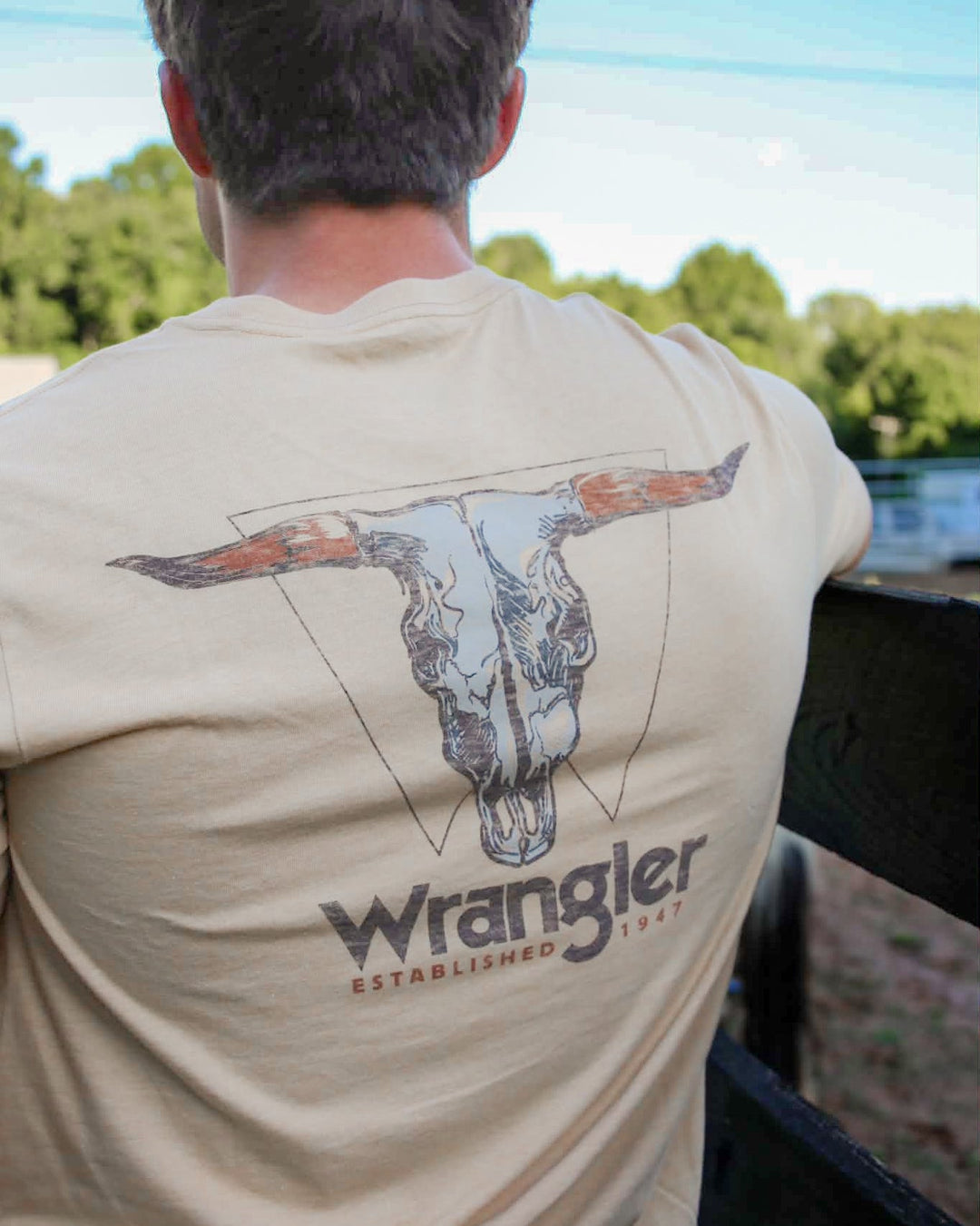 Wrangler® Graphic Short Sleeve T-Shirt - Regular Fit - Curry Heather - 112380268 - Double C Western SupplyWrangler