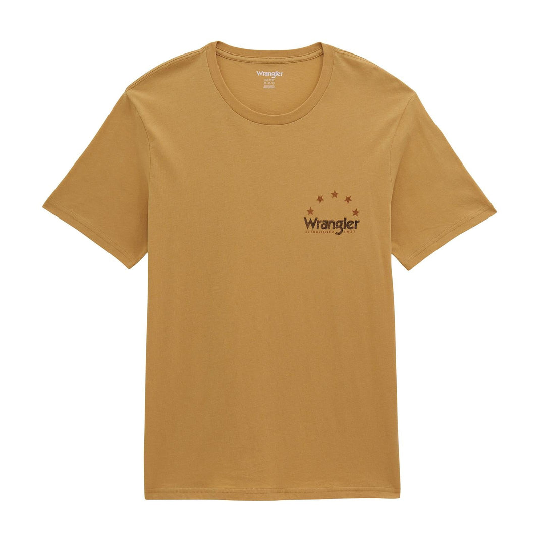 Wrangler® Graphic Short Sleeve T-Shirt - Regular Fit - Curry Heather - 112380268 - Double C Western SupplyWrangler