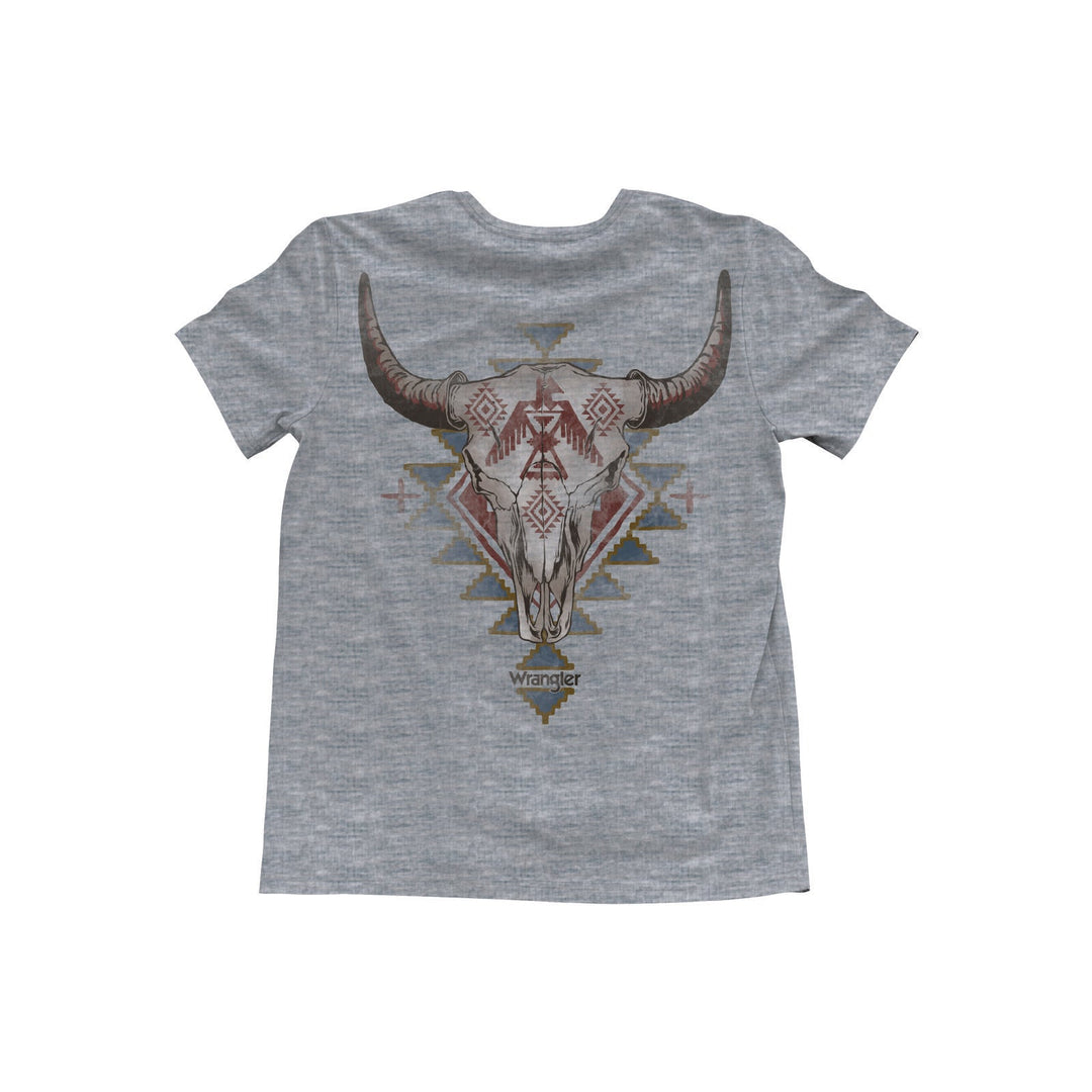 Wrangler® Graphic Short Sleeve T-Shirt - Regular Fit - Grey Heather 112372848 - Double C Western SupplyWrangler