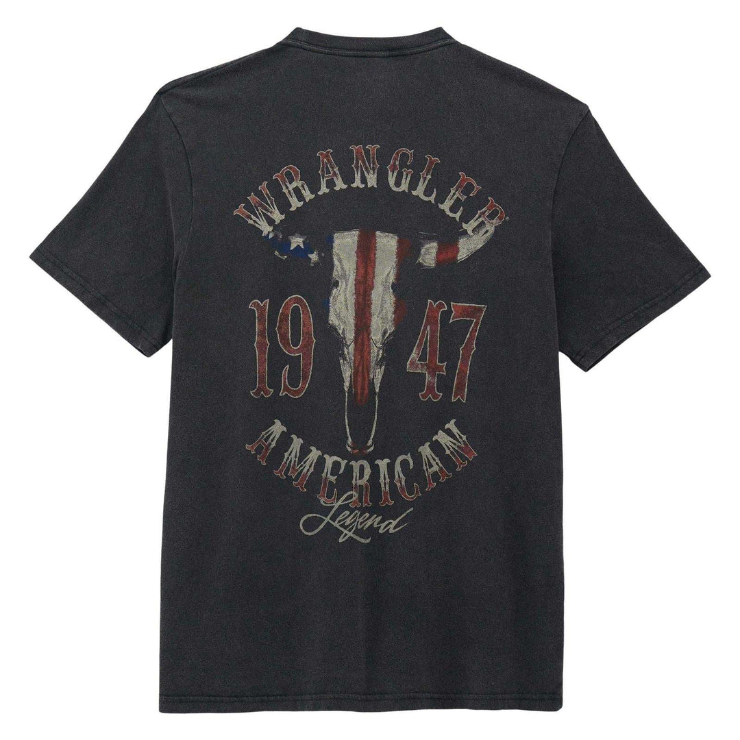 Wrangler® Graphic Short Sleeve T-Shirt Regular Fit Jet Black | 112375726 - Double C Western SupplyWrangler