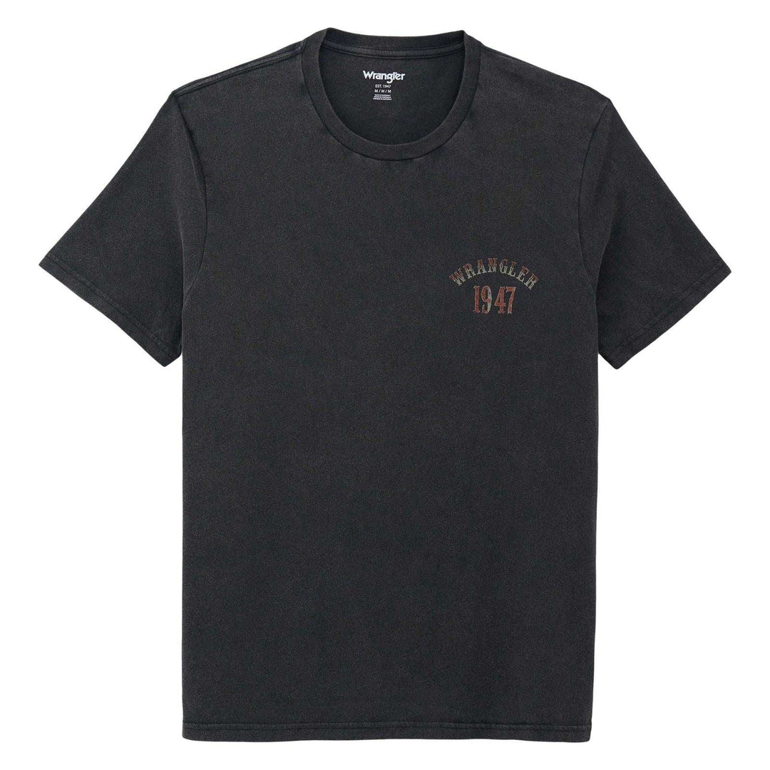Wrangler® Graphic Short Sleeve T-Shirt Regular Fit Jet Black | 112375726 - Double C Western SupplyWrangler