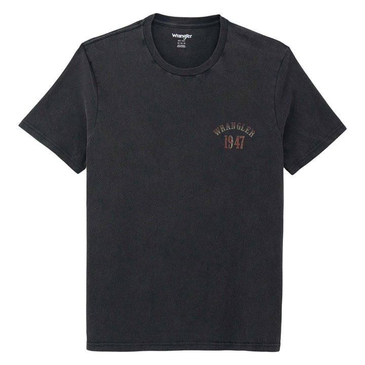 Wrangler® Graphic Short Sleeve T-Shirt Regular Fit Jet Black | 112375726 - Double C Western SupplyWrangler