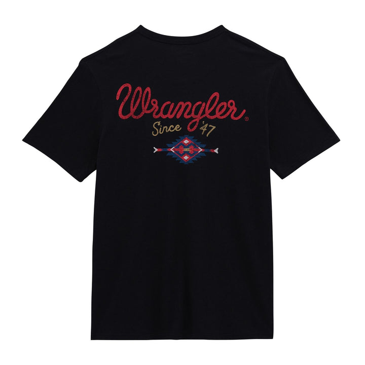 Wrangler® Graphic Short Sleeve T-Shirt - Regular Fit - Jet Black - 112380266 - Double C Western SupplyWrangler