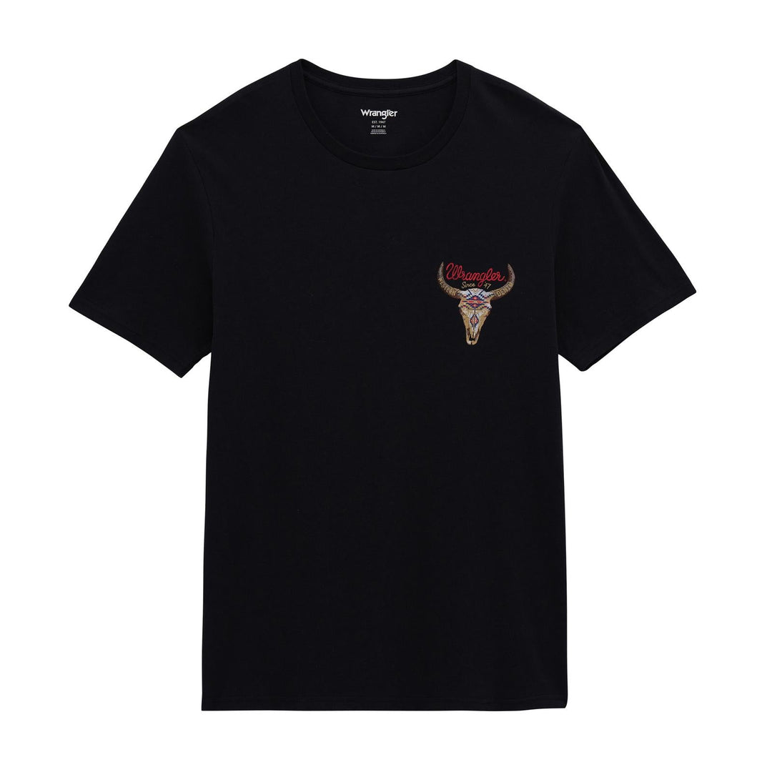 Wrangler® Graphic Short Sleeve T-Shirt - Regular Fit - Jet Black - 112380266 - Double C Western SupplyWrangler