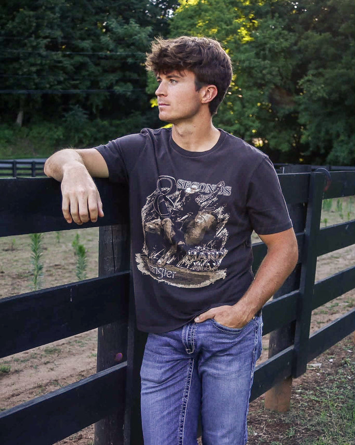 Wrangler® Graphic Short Sleeve T-Shirt - Regular Fit - Jet Black - 112380273 - Double C Western SupplyWrangler