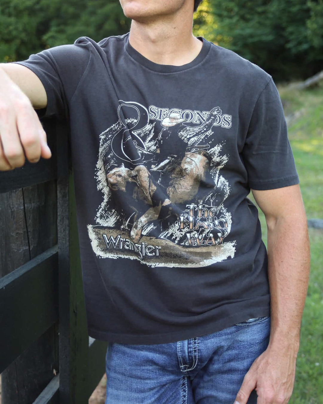 Wrangler® Graphic Short Sleeve T-Shirt - Regular Fit - Jet Black - 112380273 - Double C Western SupplyWrangler