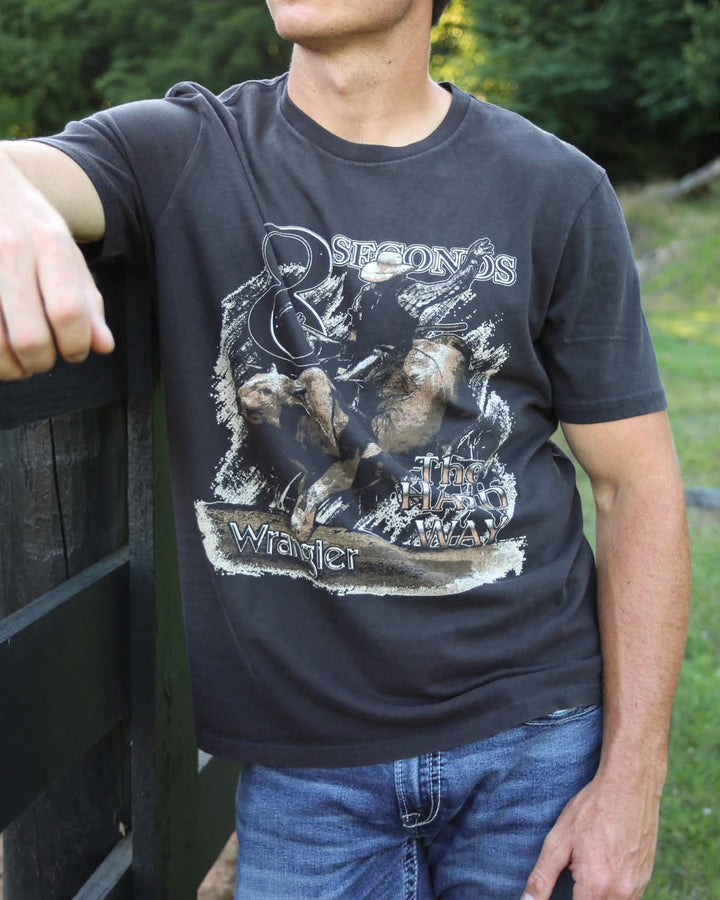 Wrangler® Graphic Short Sleeve T-Shirt - Regular Fit - Jet Black - 112380273 - Double C Western SupplyWrangler