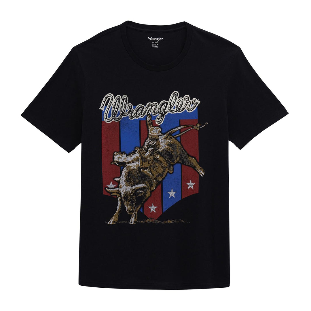 Wrangler® Graphic Short Sleeve T-Shirt - Regular Fit - Jet Black - 112380297 - Double C Western SupplyWrangler