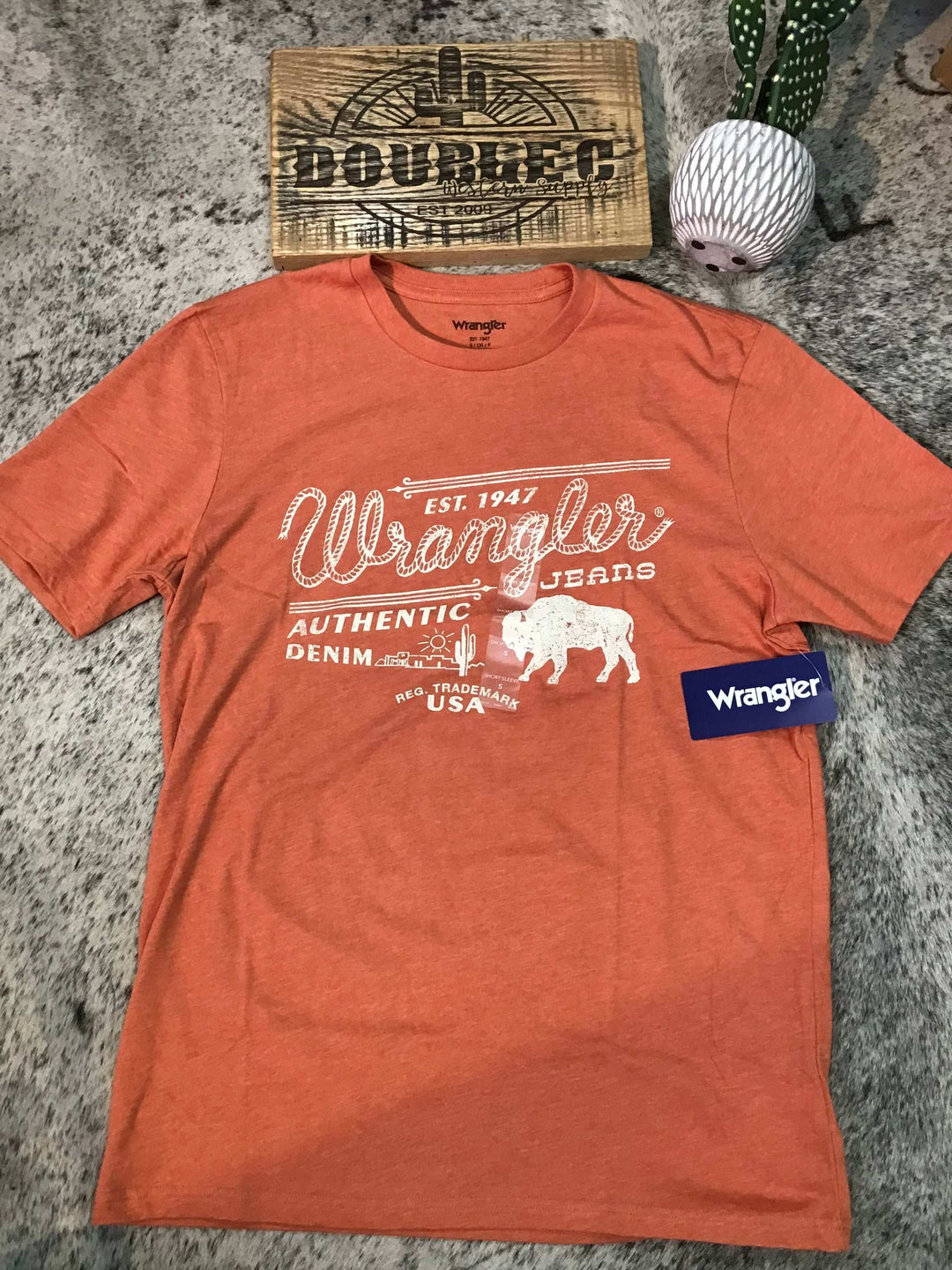 Wrangler® Graphic Short Sleeve T-shirt - Regular Fit - Mecca Orange Heather - Double C Western SupplyWrangler