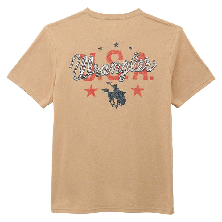 Wrangler® Graphic Short Sleeve T-Shirt Regular Fit Travertine Heather | 112375736 - Double C Western SupplyWrangler
