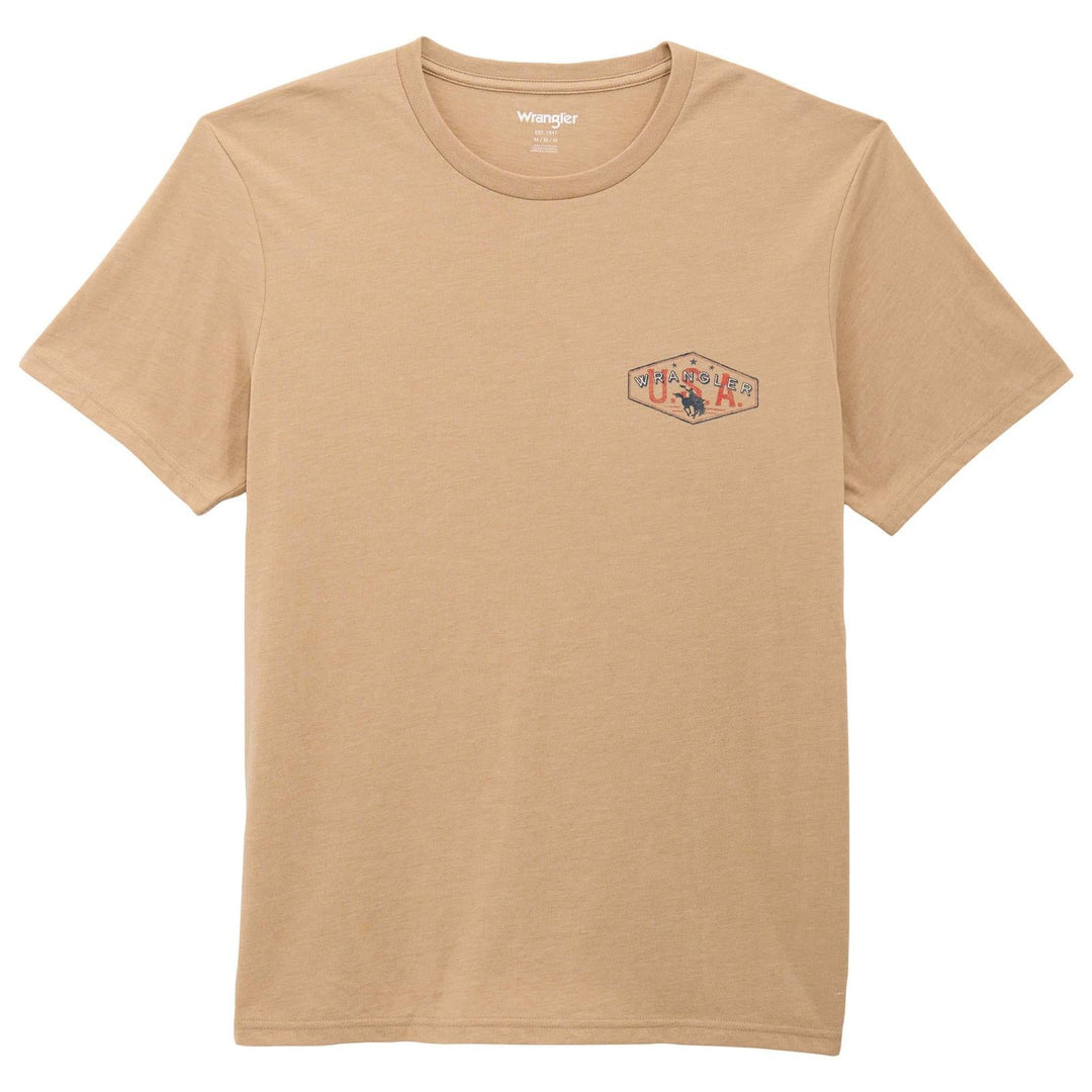 Wrangler® Graphic Short Sleeve T-Shirt Regular Fit Travertine Heather | 112375736 - Double C Western SupplyWrangler