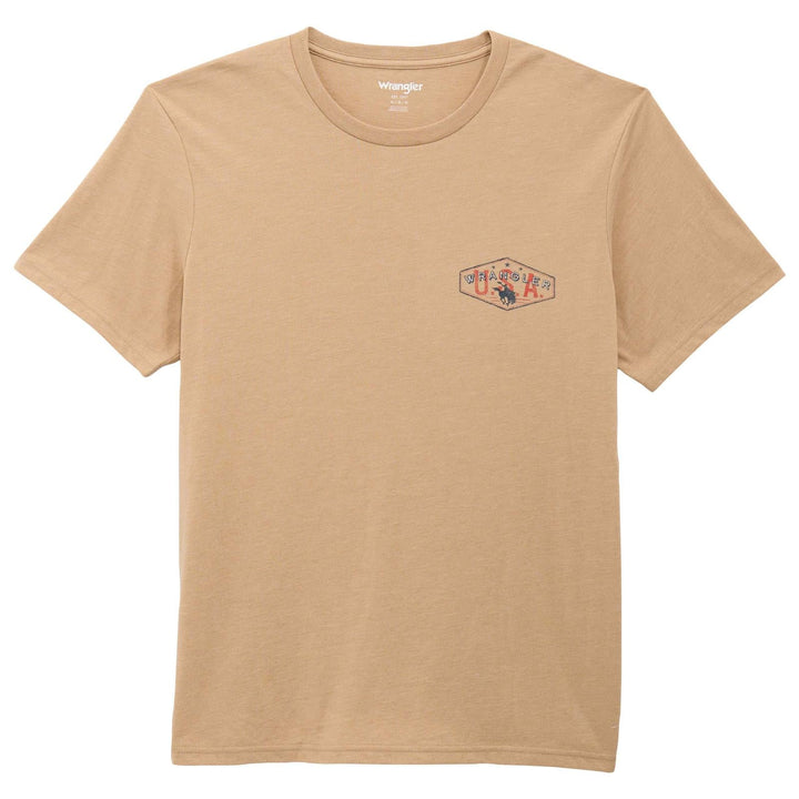 Wrangler® Graphic Short Sleeve T-Shirt Regular Fit Travertine Heather | 112375736 - Double C Western SupplyWrangler