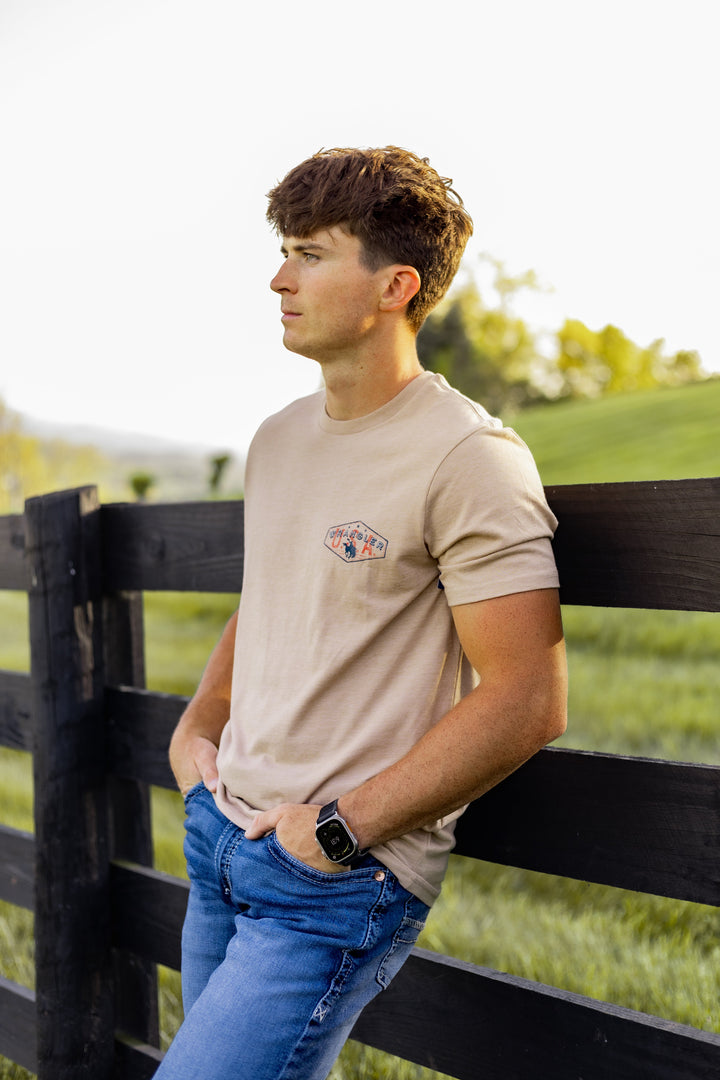 Wrangler® Graphic Short Sleeve T-Shirt Regular Fit Travertine Heather | 112375736 - Double C Western SupplyWrangler