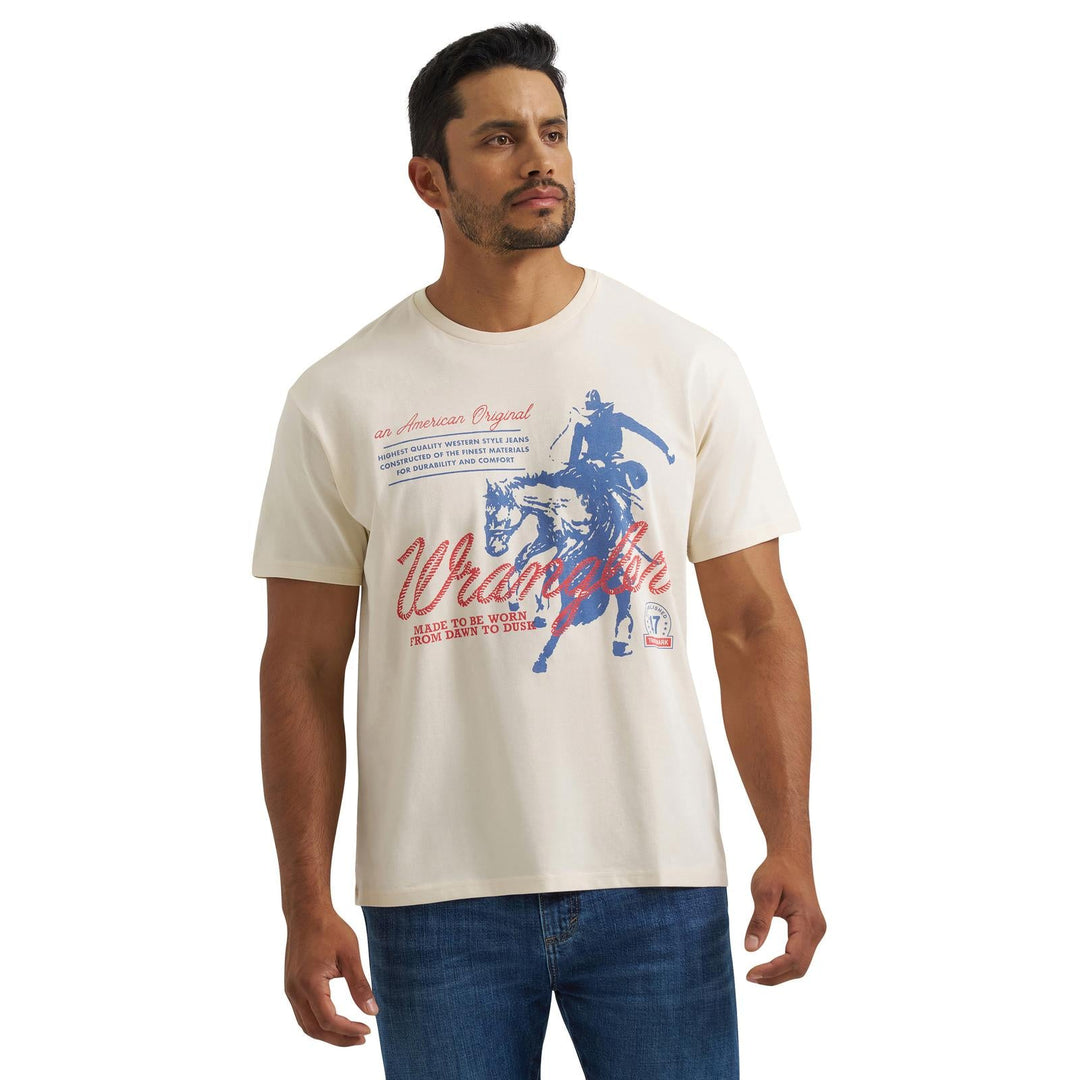 Wrangler® Graphic Short Sleeve T-Shirt - Vintage Fit - Antique White - 112380305 - Double C Western SupplyWrangler