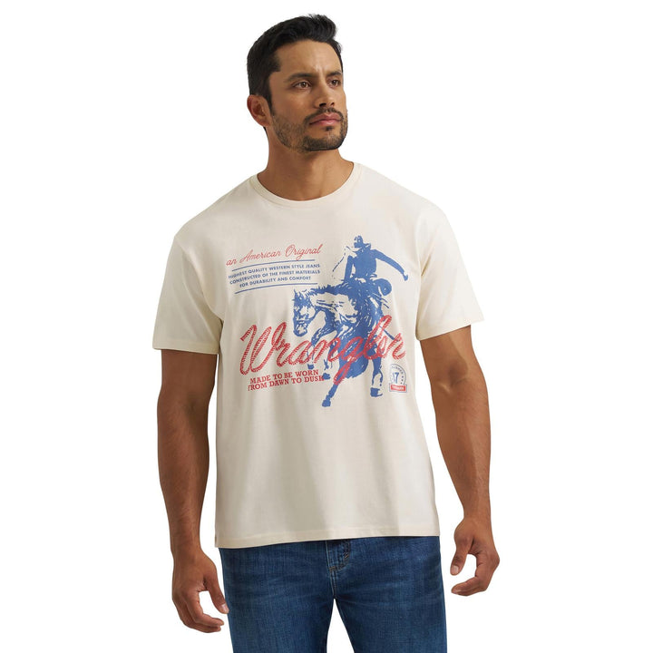 Wrangler® Graphic Short Sleeve T-Shirt - Vintage Fit - Antique White - 112380305 - Double C Western SupplyWrangler