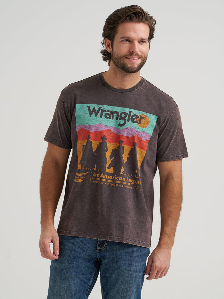 Wrangler® Graphic Short Sleeve T-Shirt - Vintage Fit - Phantom - 112379579 - Double C Western SupplyWrangler