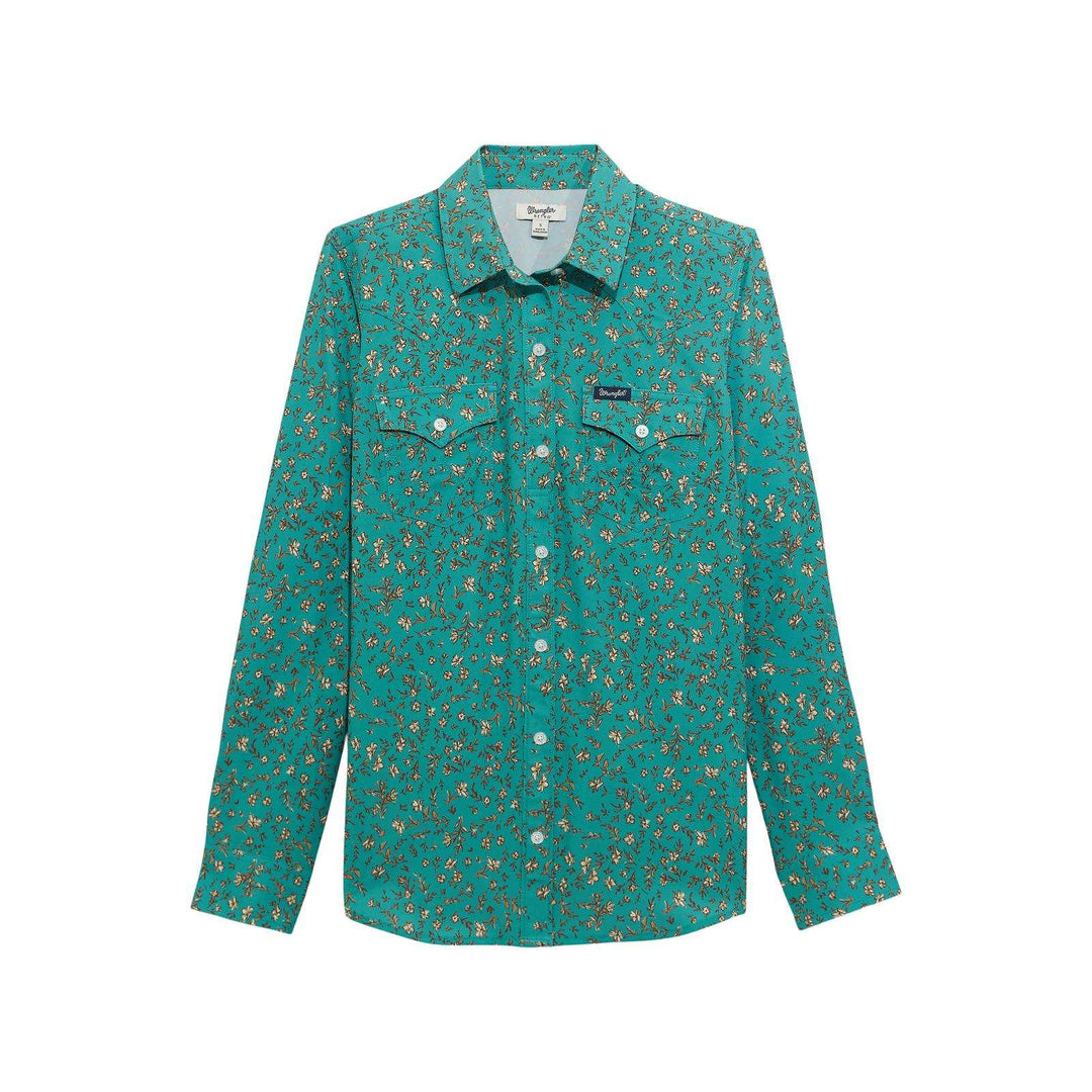 Wrangler® Performance Aria Shirt - Green 112375014 - Double C Western SupplyWrangler