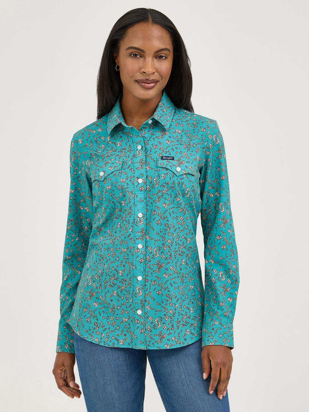 Wrangler® Performance Aria Shirt - Green 112375014 - Double C Western SupplyWrangler