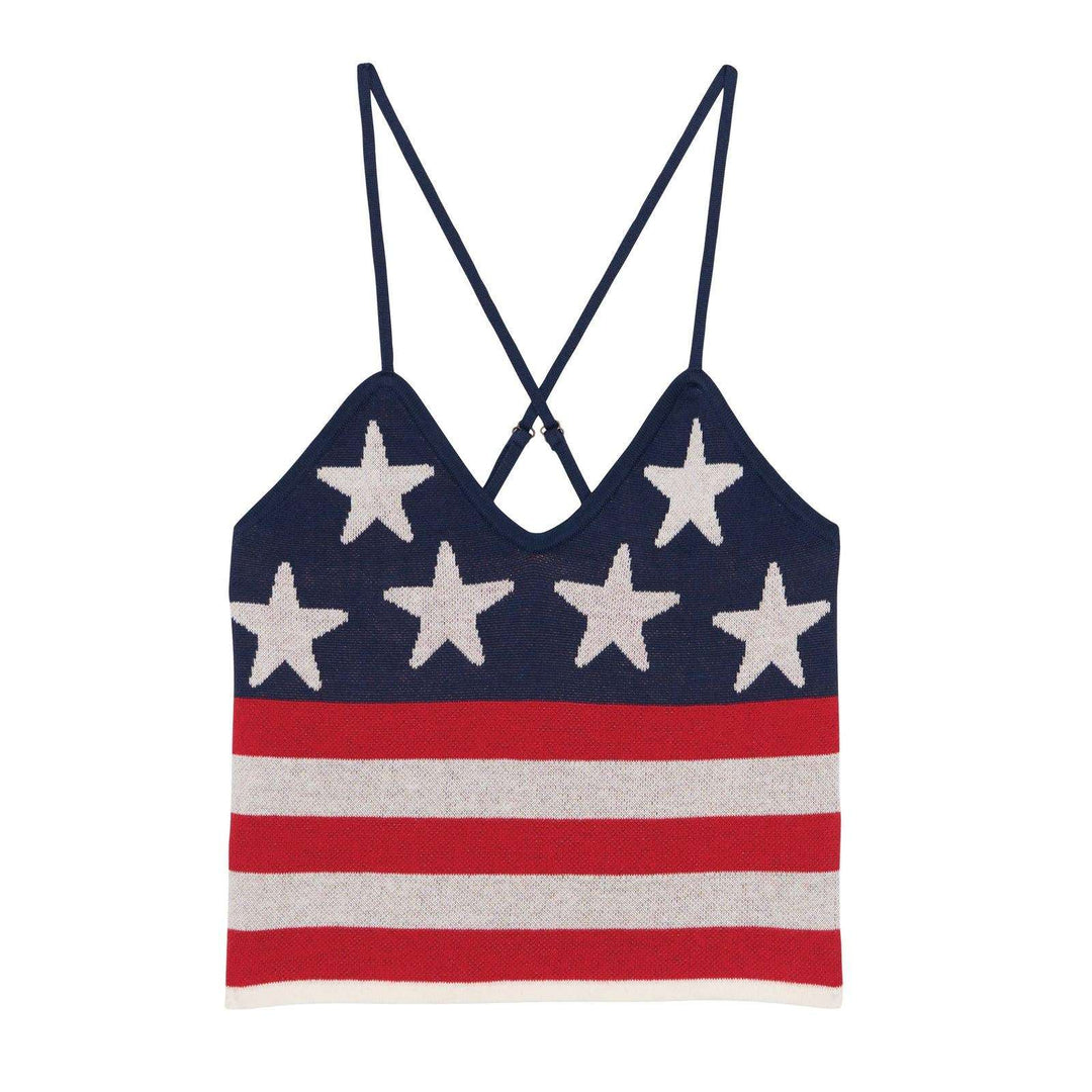 Wrangler Retro® Americana Crochet Tank Blue | 112379502 - Double C Western SupplyWrangler