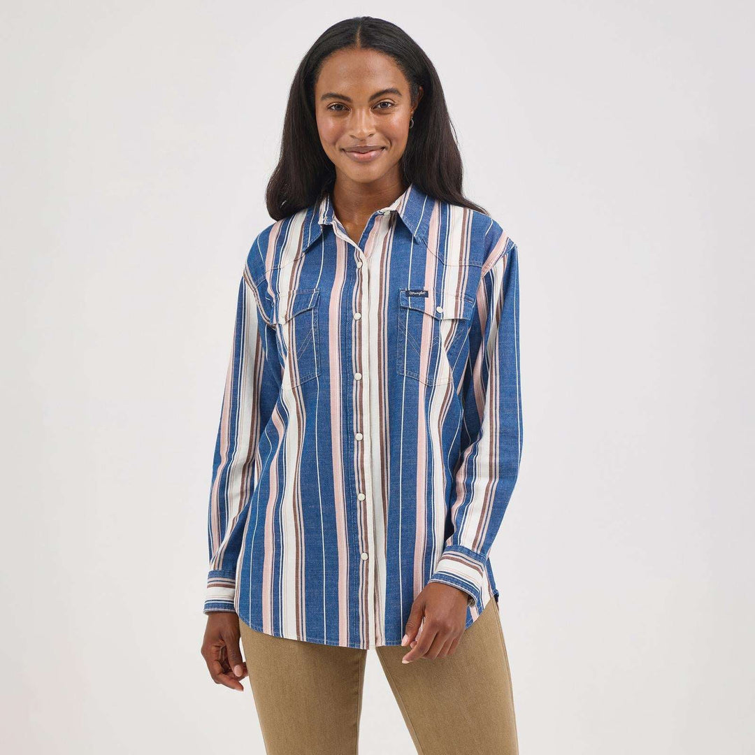 Wrangler Retro® Americana Shirt - Blue 112368458 - Double C Western SupplyWrangler