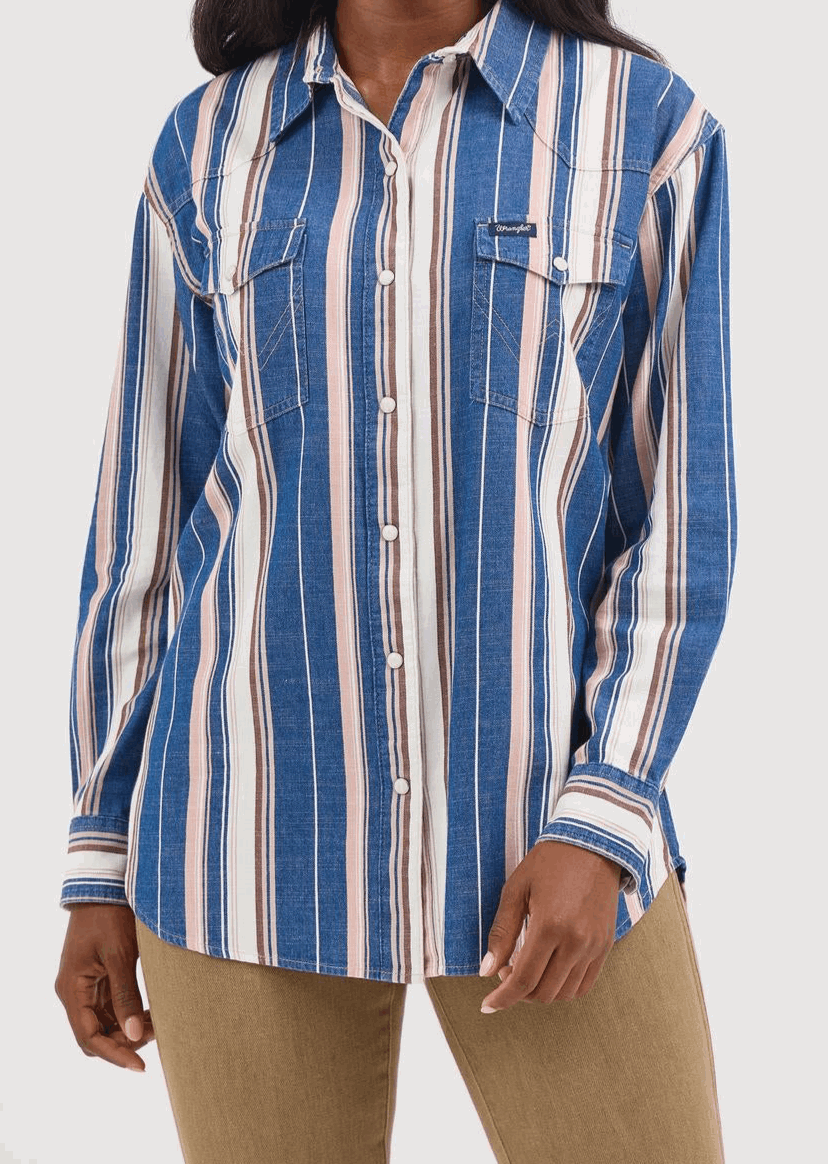 Wrangler Retro® Americana Shirt - Blue 112368458 - Double C Western SupplyWrangler