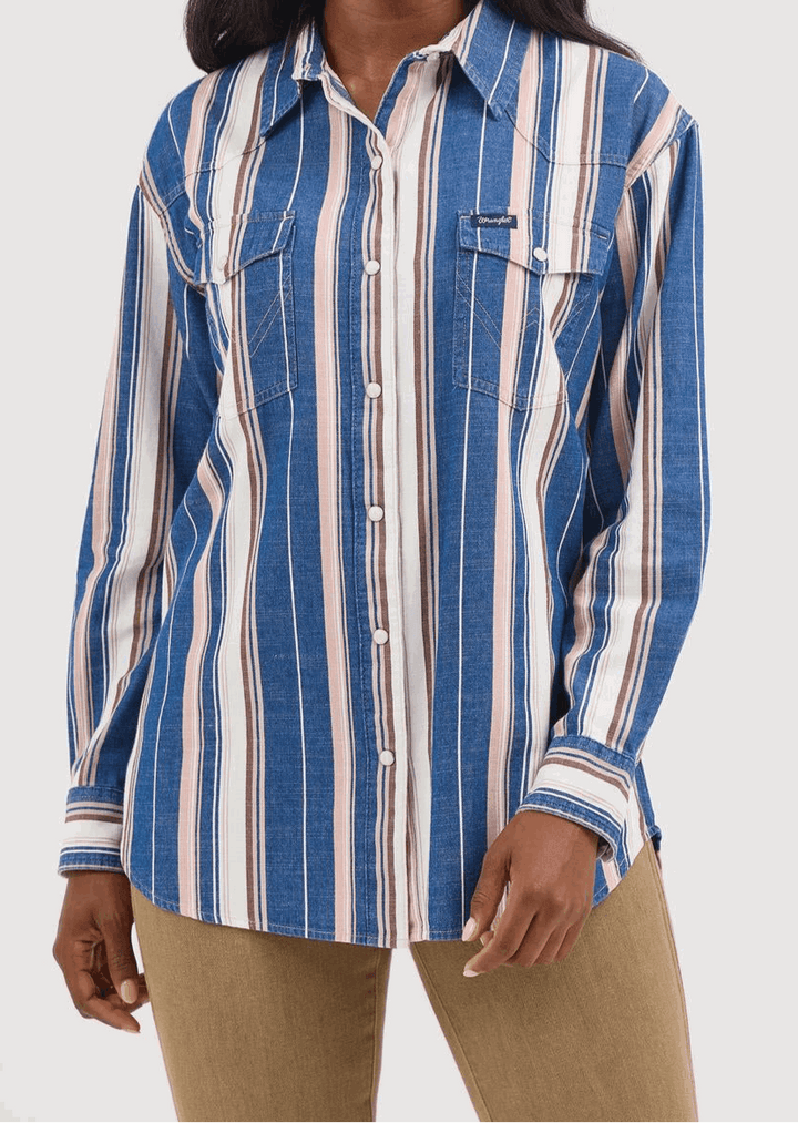 Wrangler Retro® Americana Shirt - Blue 112368458 - Double C Western SupplyWrangler