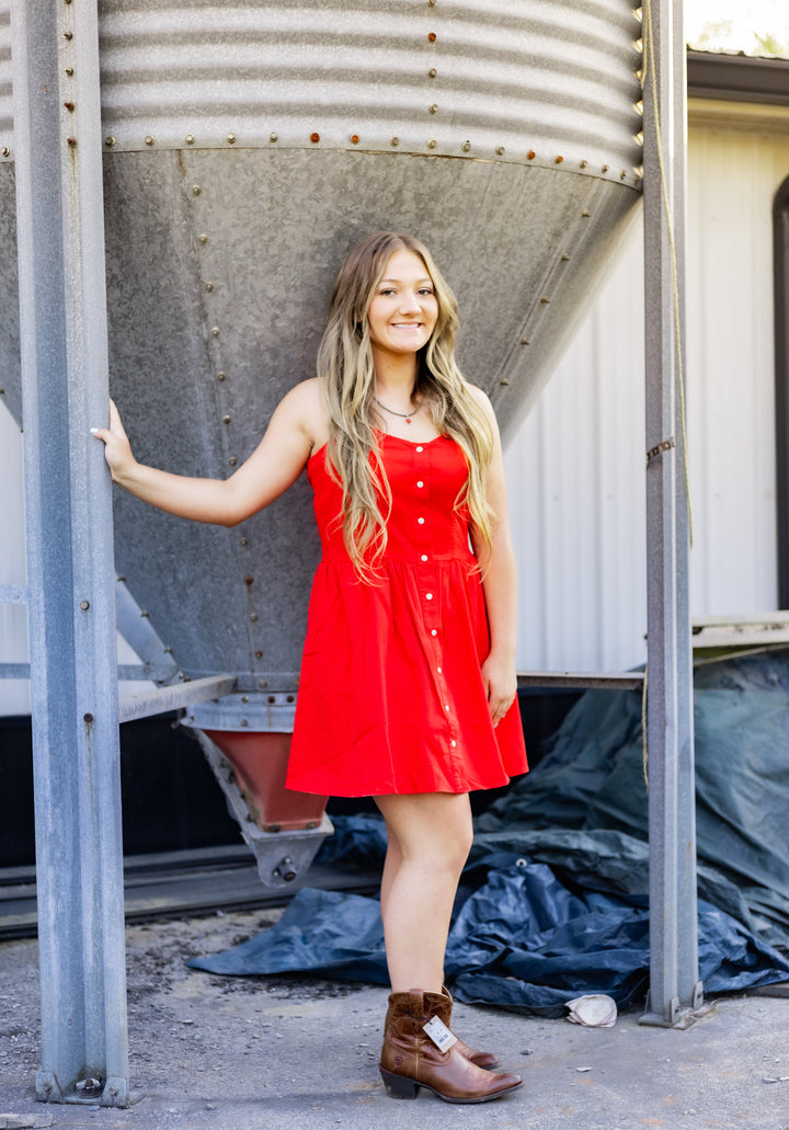 Wrangler Retro® Americana Sleeveless Snap Dress Red | 112379499 - Double C Western SupplyWrangler