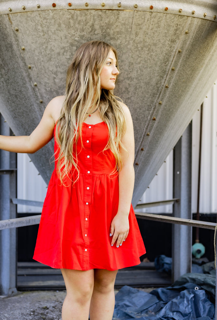 Wrangler Retro® Americana Sleeveless Snap Dress Red | 112379499 - Double C Western SupplyWrangler