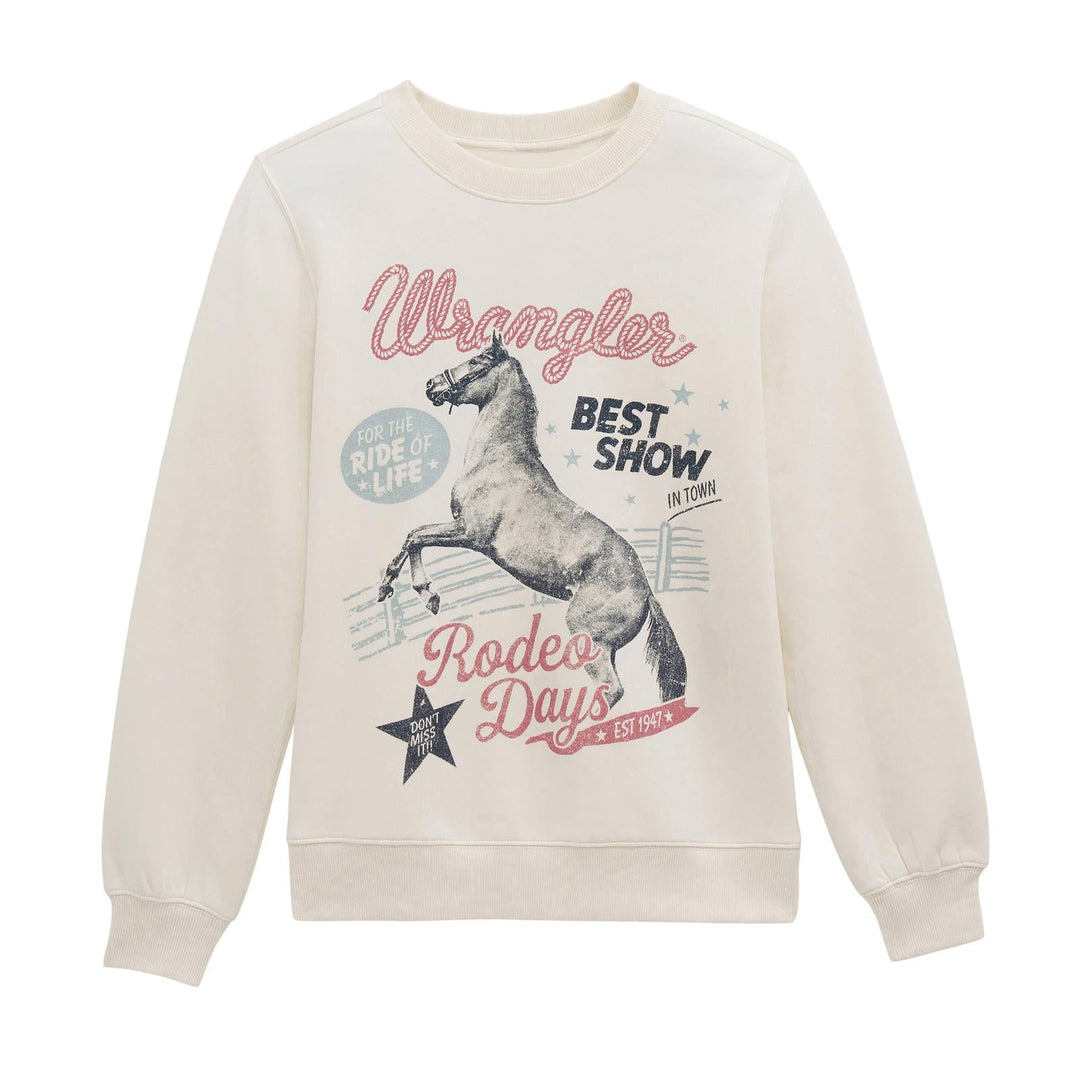 Wrangler Retro® Crew Fleece - Regular Fit - Egret - 112379628 - Double C Western SupplyWrangler